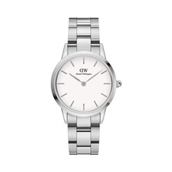 Reloj de cuarzo de acero Iconic Link - 32 mm - Plateado y blanco