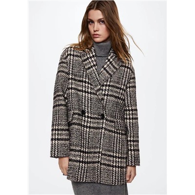 Abrigo tweed cuadros  -  Mujer | MANGO OUTLET España