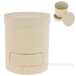Коробка шляпная с ящиком, D17xH20 см