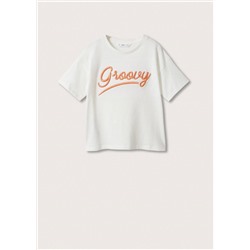 Camiseta mensaje bordado -  Niña | MANGO OUTLET España