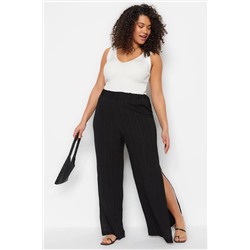 Черная щель детальная высокая талия Bürümcük Wide Trotter Beach Clothing Plants Tbbss23ar00012