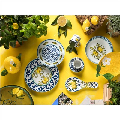 Vajilla de 18 piezas Amalfi - blanco y multicolor - porcelana