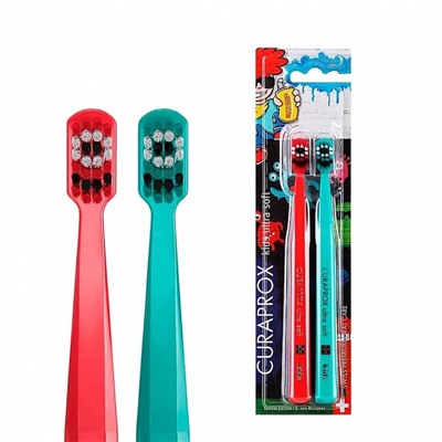 Набор зубных щёток Curaprox 5500 Duo 2 Graffiti Edition 2023 от 4-х лет