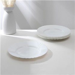 Тарелки Luminarc CADIX, d=25 см, обеденные,, набор 6 шт., стеклокерамика, белые