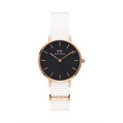 Reloj de cuarzo de nailon y chapado en oro rosa Petite Dover