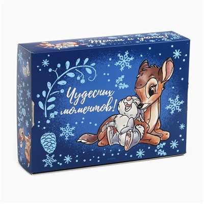 Коробка новогодняя подарочная, 21 х 15 х 5 см, Бэмби