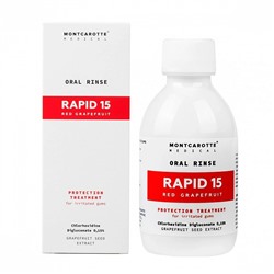Ополаскиватель Montcarotte RAPID15 Красный грейпфрут, хлоргексидин 0,15% 200 мл