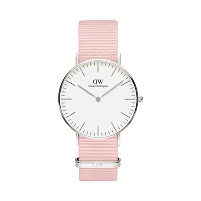 Reloj de cuarzo de poliéster Classic Rosewater - 36 mm - Rosa y plateado