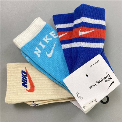 Классные цветные носки Nik*e  👕  3 пары в пачке  С махрой внутри  7 вариантов наборов