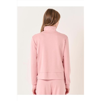 Вязаная куртка с длинным рукавом и водолазкой Dusty Rose 23WC010001