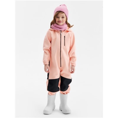Комбинезон демисезонный для девочек MINAKU из Softshell на флисе, непромокаемый, персиковый, рост 116 см