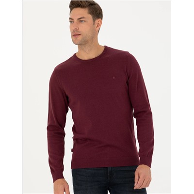 Bordeaux Slim Fit Bicycle Neck Basic Knitwear Казах