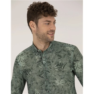 Haki Slim Fit рубашка с длинным рукавом