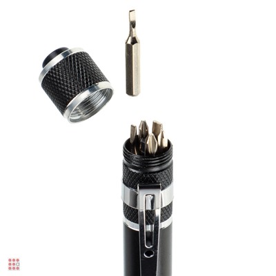 Фонарь-мультиинструмент, с клипсой для крепления, 6 отверток, 4xLR41, 12,8х1,6см