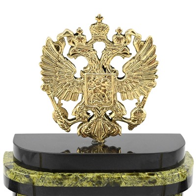 Письменный прибор из змеевика "Герб России" 300*95*210мм