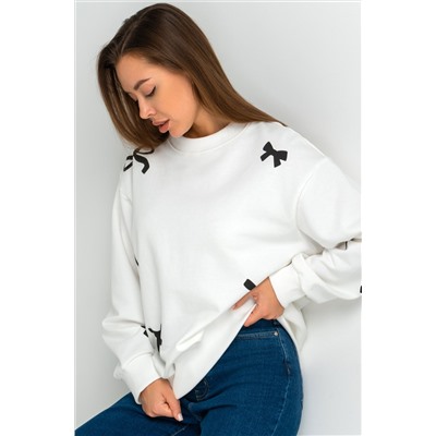 Женский свитшот оверсайз из футера трехнитки Happyfox