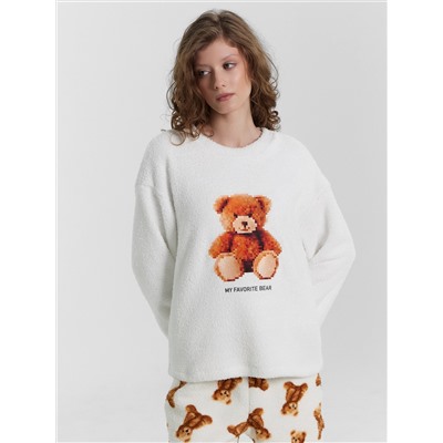 Пижама женская плюшевая с надписью "My favorite bear"