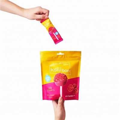 Леденец на палочке Ksilibon Lollipop Дикая малина, 10 шт.