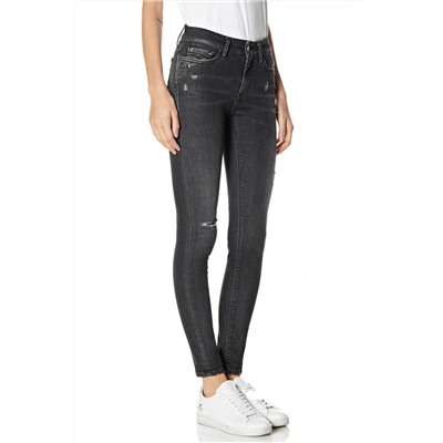 Vaquero skinny fit de tiro alto Luzien - Gris oscuro