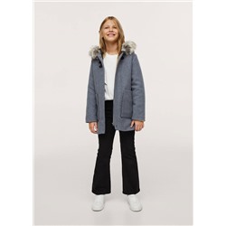 Abrigo capucha pelo desmontable -  Niña | MANGO OUTLET España