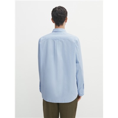 Camisa popelín algodón rayas regular fit
