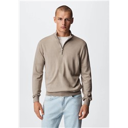 Jersey lana cuello cremallera -  Hombre | MANGO OUTLET España
