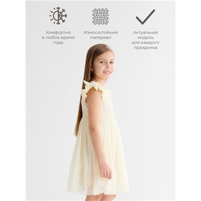 Платье для девочки, MINAKU :Party Dress, цвет молочный, рост 98 см