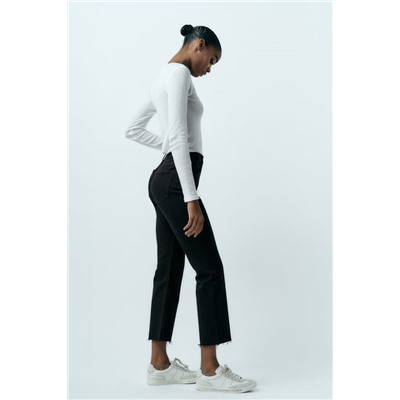 JEANS TRF CROPPED FLARE TIRO MEDIO