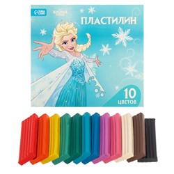 Пластилин 10 цветов 150 г «Эльза, Холодное сердце»