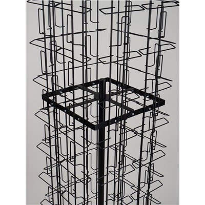 Стойка для открыток вращающаяся, напольная, металл, 80 карманов A5, 45×45×180 см, чёрная
