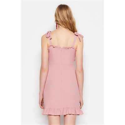 Мини-платье с рюшами Dusty Rose TWOSS23EL00914