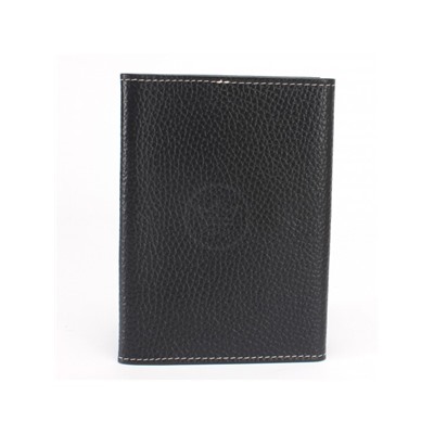 Обложка для паспорта Croco-П-402 (5 карм)  натуральная кожа черный флотер (40)  238514