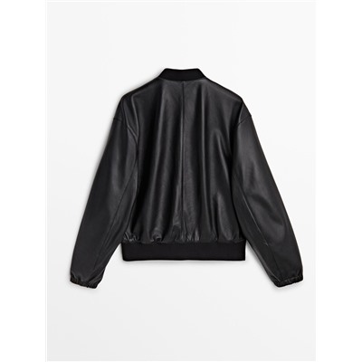 Chaqueta bomber piel napa negra