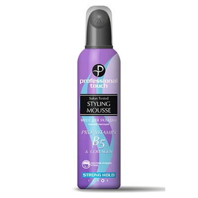Мусс для укладки волос Professional Touch В5 Collagen Экстрасильная фиксация, 150 мл