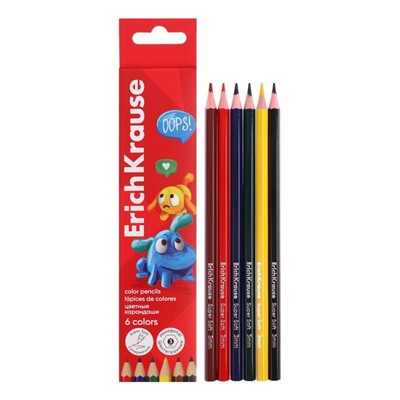 Карандаши 6 цветов ErichKrause Jolly Friends, дерево, шестигранные, с европодвесом