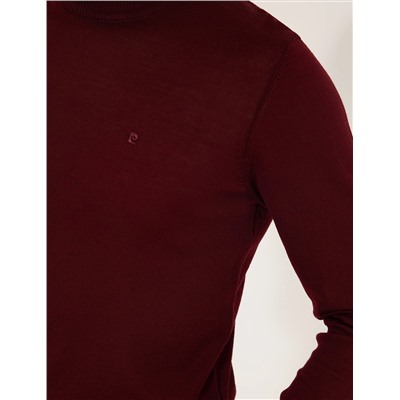 Bordeaux Slim Fit Half Fisherman Sece Sheam. Смешанный базовый вязаный свитер