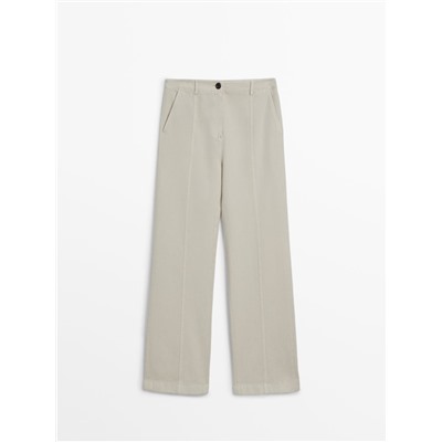 Pantalón fluido sarga con algodón y lyocell