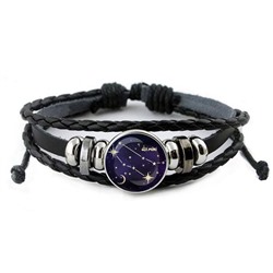 BSK-0314 Кожаный браслет Знаки Зодиака - Близнецы