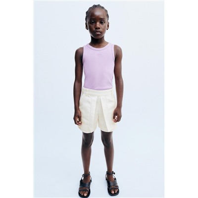FALDA BERMUDA CON ALGODÓN Y LINO TRUE NEUTRALS