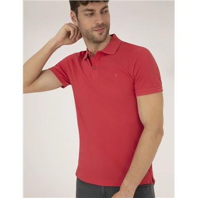 Red Slim Fit Polo Yaka Basic T -Fork