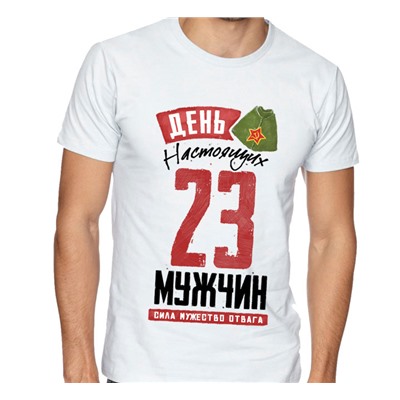 Футболка на 23 февраля "День настоящих мужчин" пилотка