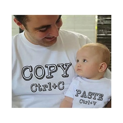Футболки для папы и ребенка "Copy Paste"