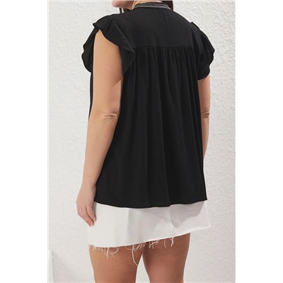 Черная шея -Связывание Finke Weaving Bight Size Blouse TBBSS25AF00068