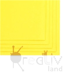 Фоамиран в листах матовый/ 50х50см/ толщ.1мм/ цв.лимонный 012/ уп.10листов/ фас.1уп.