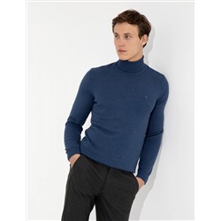 Индиго меландж Slim Fit Friendman воротник основной трикотажный свитер