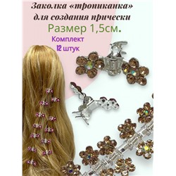Мини крабики для волос "Тропиканка" 12 шт БН7 Цвет 7