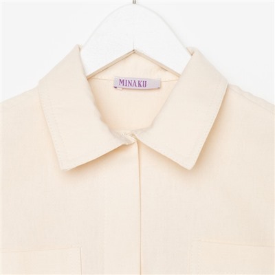 Комбинезон для девочки MINAKU: Casual collection KIDS цвет бежевый, рост 128