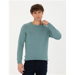 Темная мята Slim Fit Bike Neck Basic Knitwear Kazakh