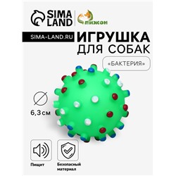 Игрушка пищащая "Бактерия" для собак, 6,3 см, зелёная
