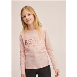Camiseta manga larga relieve -  Niña | MANGO OUTLET España